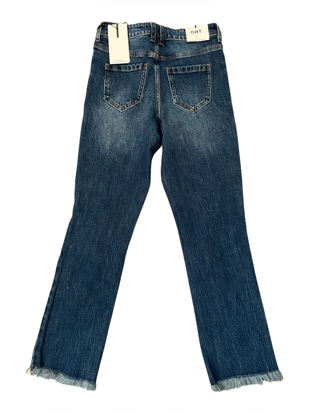NWT Oat New York High Rise Straight Ankle Jeans Distressed Size 24 - Picture 4 of 12
